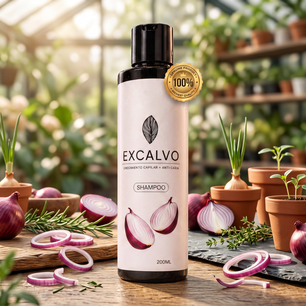 Excalvo - Shampoo de cebolla + Hair Growth